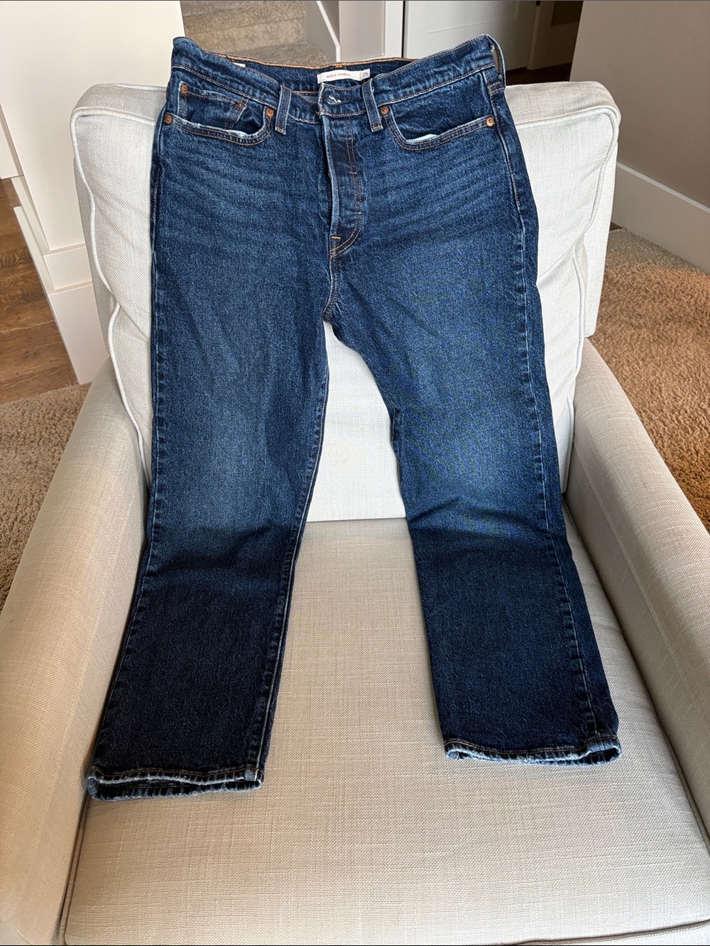 Levi's Straight Jeans in Dark Blue Denim